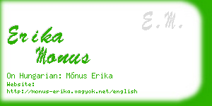 erika monus business card